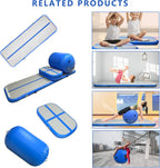 Gymnastics Mat Set 10FT Inflatable Tumbling Mat, 39*24 inch Air Roller Gymnastics Barrel and 3 Air Block with 800W Air Pump for Training Cheerleading Home Use Yoga and Water Use
