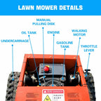 MachPro 300 lbs 9 HP Orange Remote Control Lawn, Mower Manganese Steel Blade, Adjustable Cutting Height, Speed, All Terrain Cordless Grass Cutter