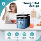 EUHOMY 35lbs/24H Nugget Ice Maker Countertop, Pebble Ice Maker Machine with Auto-Cleaning, Black