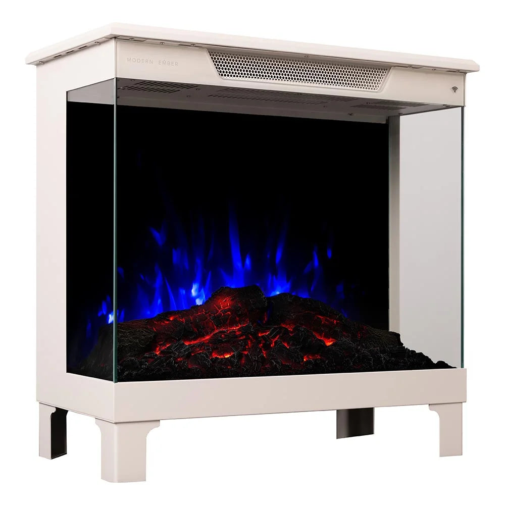 Modern Ember 24-in 3-Sided Freestanding Electric Stove in Black ME-24-3SD-BLK