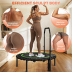 BCAN 450 LBS Foldable Mini Trampoline, 40" Fitness Trampoline with Bungees, Stable & Quiet Exercise Rebounder for Kids/Adults