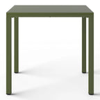 WestinTrends Playa 5-Piece Outdoor Patio Metal Frame Dining Table Set with Stackable Patio Dining Chairs, Olive Green