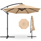 Best Choice Products 10ft Offset Hanging Outdoor Market Patio Umbrella w/ Easy Tilt Adjustment - Tan