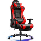 JONPONY Big and Tall 500LBS Gaming Chair, Ergonomic Design, Gamer Chair PU Leather with Footrest and Lumbar Support, High Back Office Chair Support 8 Hours Long Sitting,Red Computer Chair,Red