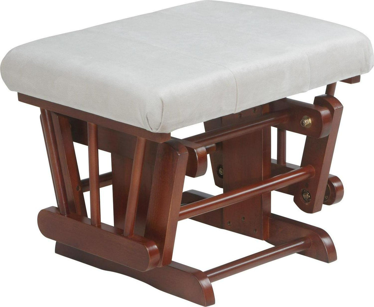AFG Alice Glider and Ottoman with Pillow. Espresso Finish with Beige Cushions