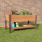 Miracle-Gro Wood 2 x 4 ft. Raised Garden Planter with Shelf
