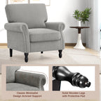 COOLHUT Modern Accent Chair Armchair, Linen Fabric Upholstered Comfy Single Sofa with Solid Wood Frame for Living Room, Gray