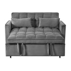 Gewnee 55'' Modern Convertible Velvet Sofa Bed with Pull-Out Twin Bed, Adjustable Backrest for Living Room, Office (Dark Gray)