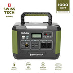 Swiss Tech 1000W portable power station 999Wh solar generator for camping & emergency use