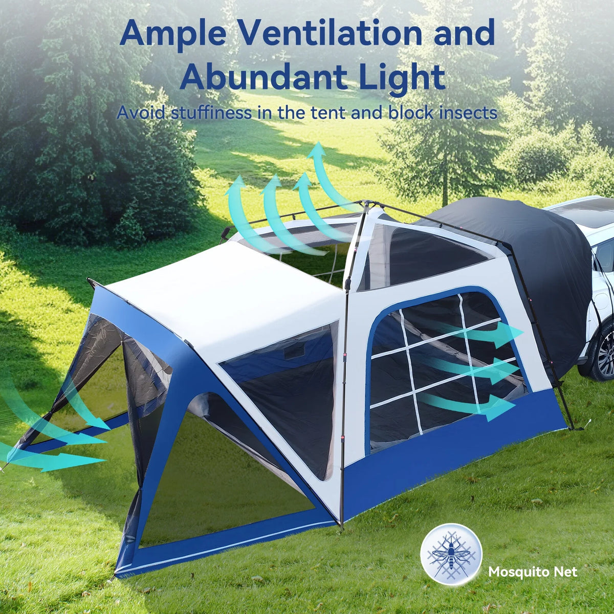 NAIZEA SUV Tent Automatic Camping Tent 10'x10' Waterproof Camping Tent 8 Person