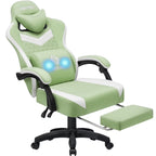 Hoffree Gaming Chair with Massage Fabric Office Chair with footrest for Adults, Ergonomic Gamer Chair with Headrest and Lumbar Support for Office Gaming, 440 LBS