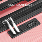 9 Piece Luggage Sets, Hard 20 24 28 inch Luggage with 6 Pieces Organize Bags Travel Suitcases Sets with Wheels, Rose