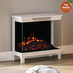 Modern Ember 24-in 3-Sided Freestanding Electric Stove in Black ME-24-3SD-BLK