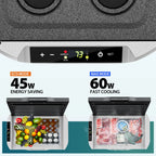 12V Car Refrigerator 32 QT with Touch Panel and Removable Divider