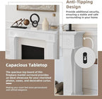 EPICOZY 44.5" Fireplace Mantel, Freestanding Fireplace Surround with Leg for Electric Fireplaces, MDF Mantel Surround with Shelf for Living Room with Decorative Pattern, Anti-Tipping & Waterproof
