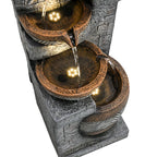SunJet 5-Tiers Indoor/Outdoor Garden Water Fountain - 42.5inches Modern Floor-Standing Cascading Water Feature - Suitable for Deck, Patio, Porch, Yard Decor