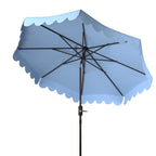 Safavieh Venice 9' Market Crank Tilt Patio Umbrella, Navy/White