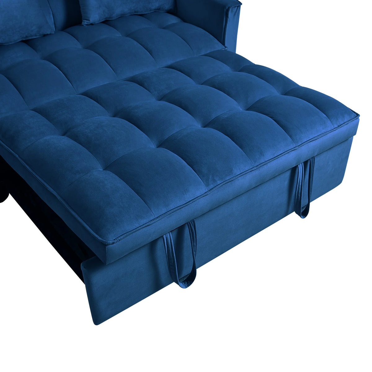 Gewnee 55'' Modern Convertible Velvet Sofa Bed with Pull-Out Twin Bed, Adjustable Backrest for Living Room, Office (Dark Gray)