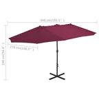 vidaXL Garden Parasol Blue Polyester fabric, Aluminum pole and ribs Large