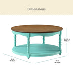 Pioneer Woman Helen Round Coffee Table, Teal