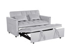 Gewnee 55'' Modern Convertible Velvet Sofa Bed with Pull-Out Twin Bed, Adjustable Backrest for Living Room, Office (Dark Gray)