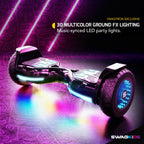 Swagtron Warrior XL Off-Road Hoverboard. 250 lb Weight Limit. Music-Synced Bluetooth LED Lights. 8 Inch Infinity Wheels. 8 Mph. LiFePo Battery UL-Compliant
