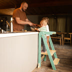 HARPPA Foldable Toddler Kitchen Tower, Standing Tower for Kids Age 1.5-6 Years, White
