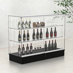 48" W x 18" D x 38" H - White Full Vision Retail Display Case, Tempered Glass Display Cabinet with Glass Shelves and Lock, Storage Cabinets for Retail and Collectible Display
