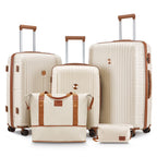 Joyway 5 Piece Luggage Sets Hardshell Lightweight Suitcase with TSA Lock Spinner Wheels-Orange