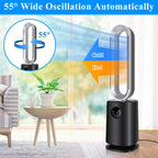 35″ Space Heater Bladeless Tower Fan. Heater &amp; Cooling Fan with Remote Control.Black