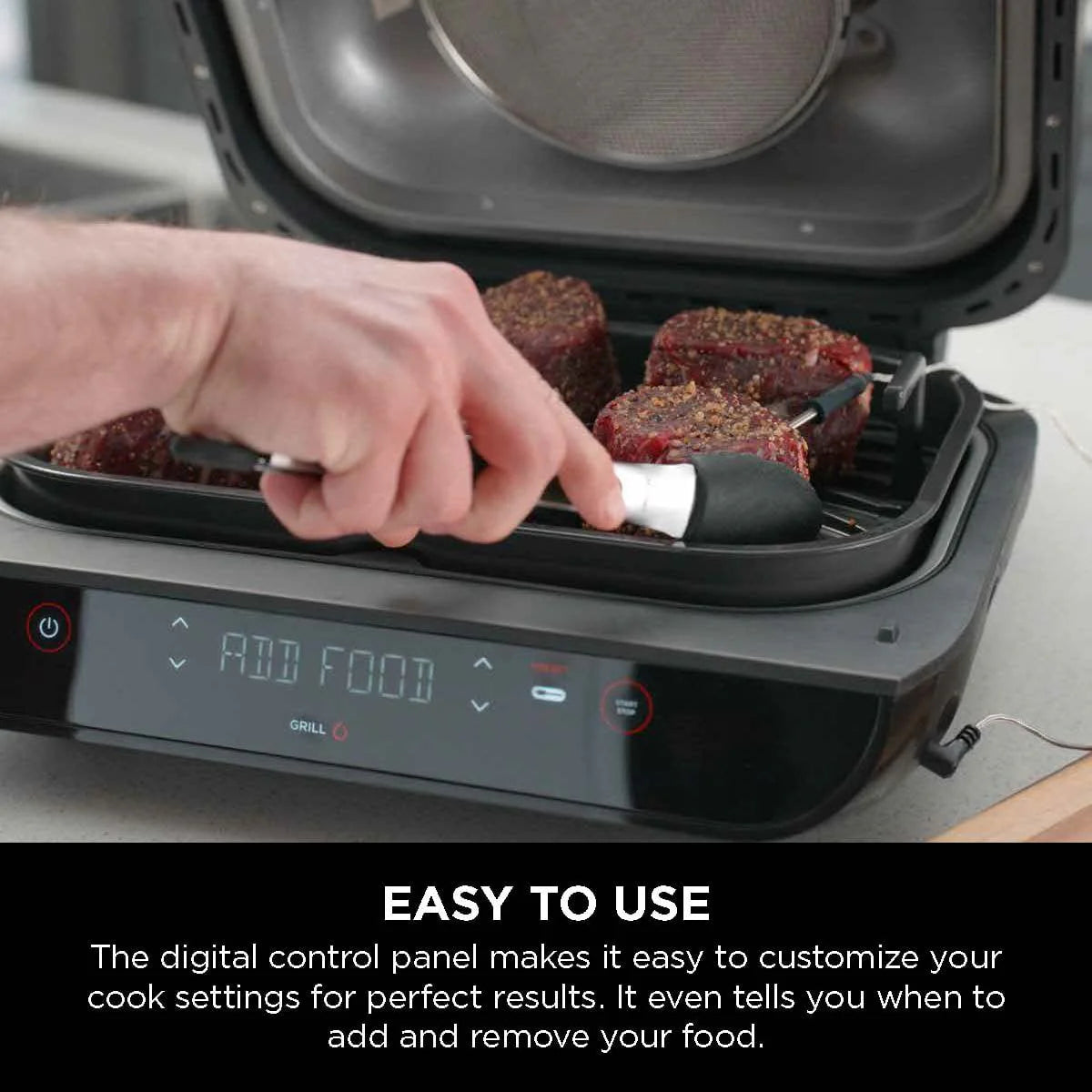 Foodi Smart XL 4-in-1 Indoor Grill with 4-Quart Air Fryer, Roast, Bake, and Smart Cook System, FG550