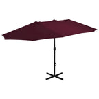 vidaXL Garden Parasol Blue Polyester fabric, Aluminum pole and ribs Large