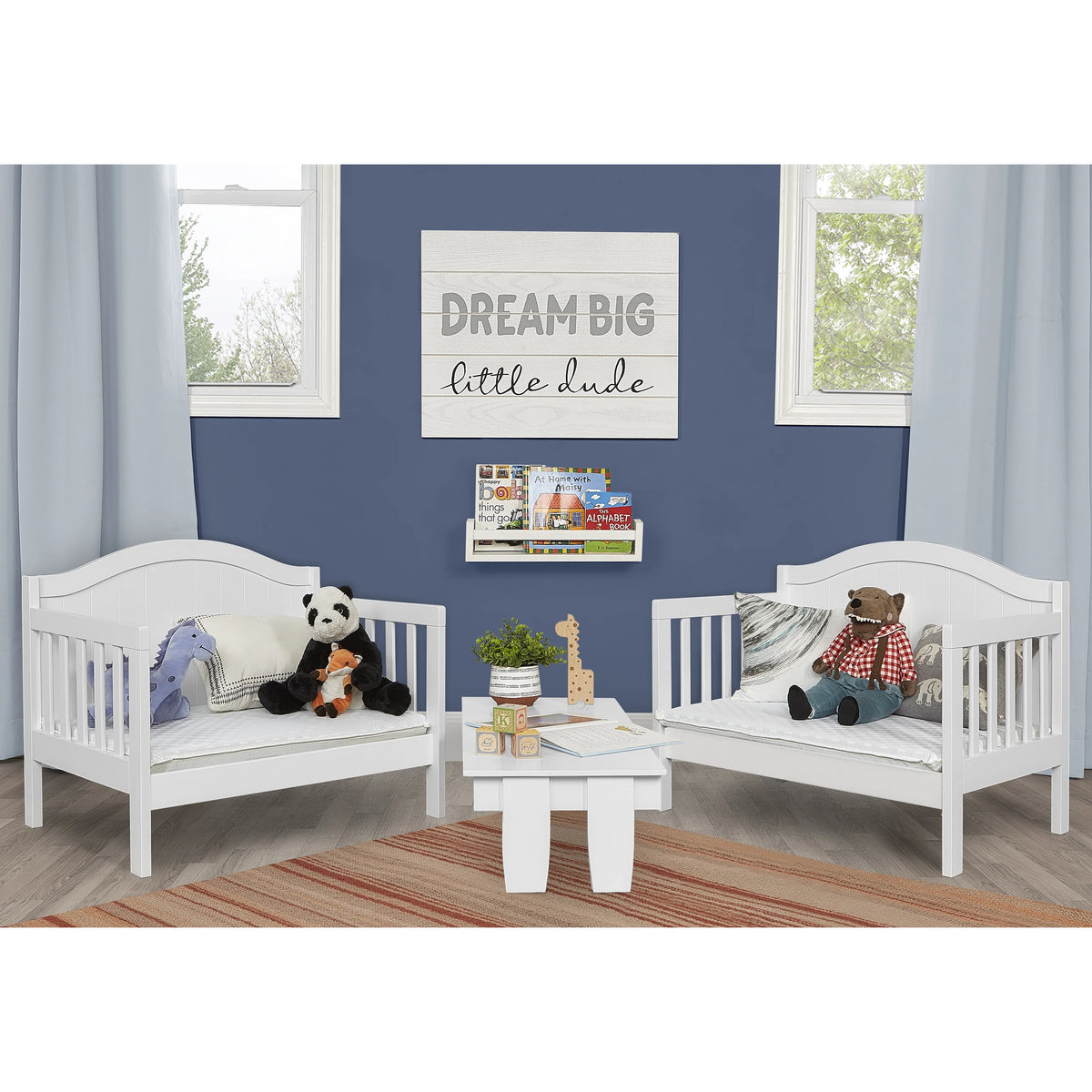 Dream On Me Portland 3 in 1 convertible Toddler Bed, Steel Grey