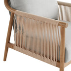 CHITA Modern Accent Chair, Braid Armchair Living Room Chair, Cream