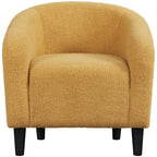 Yaheetech Upholstered Club Chair Accent Barrel Chair, Ivory