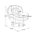 Velvet Swivel Accent Chair with Ottoman, Modern Chaise Lounge Chair with Metal Frame and Footstool, Comfy Armchair Reading Chair for Living Room Bedroom Office,Blue