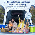 NAIZEA SUV Tent Automatic Camping Tent 10'x10' Waterproof Camping Tent 8 Person