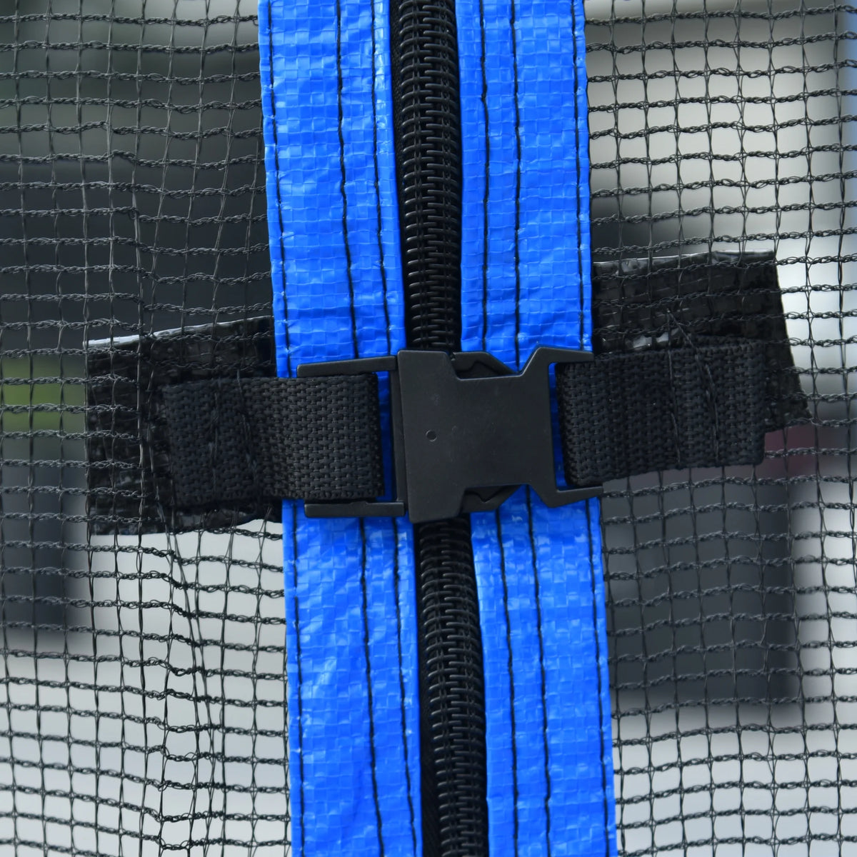 14FT Outdoor Trampoline with Safety Enclosure, Steel Tube Frame, Ladder & Secure Net - Heavy Duty, Blue