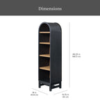 Better Homes & Gardens Juliet Narrow Arch Bookcase, Rich Black and Light Honey