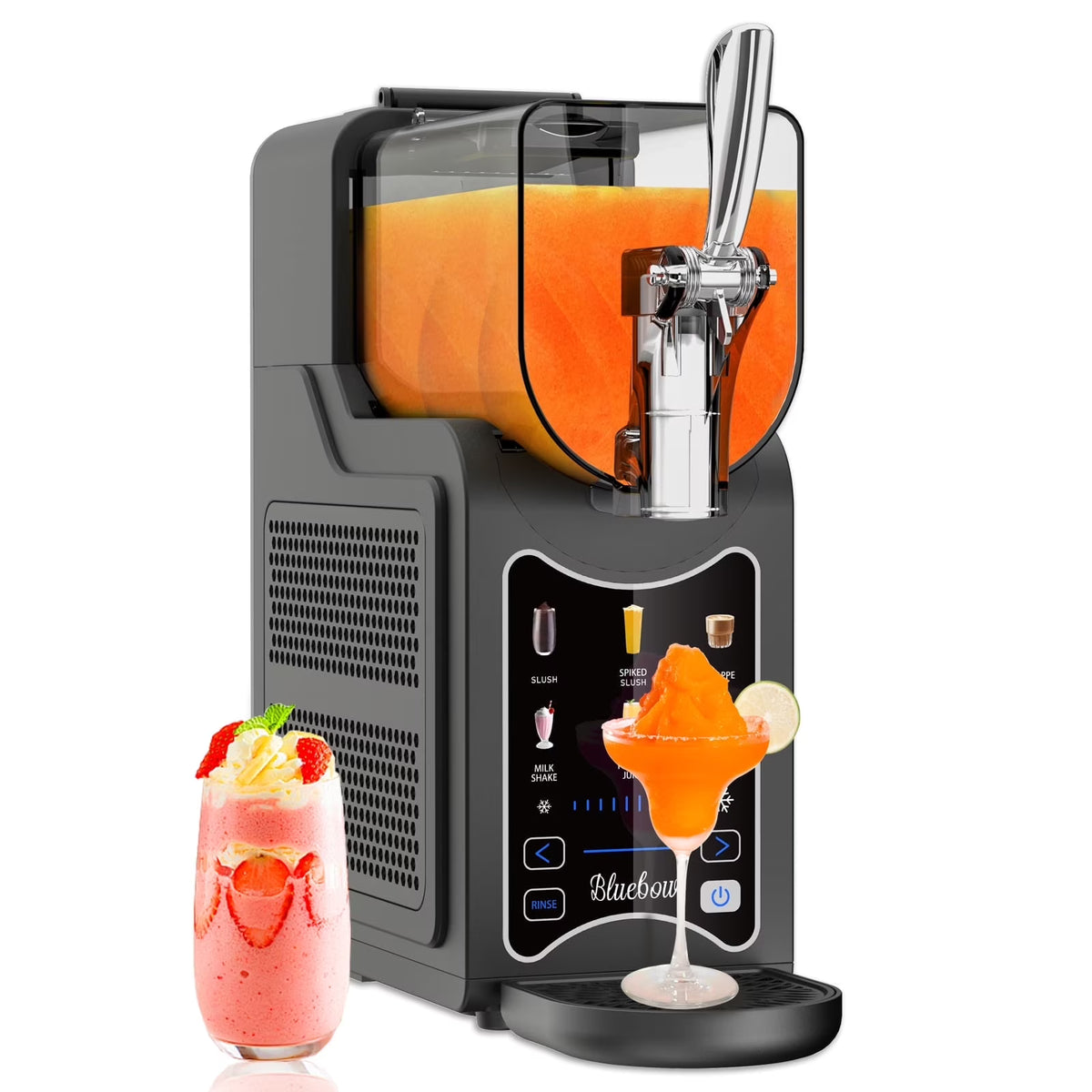 Bluebow Slushie Machine for Home, 88oz Vessel Slush Maker with 6 Presets, No Ice Needed, Frozen Drink Maker for Smoothie, Frappe, Milkshakes and More