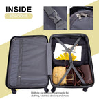 10 Piece Luggage Set Lightweight Suitcase Set with 7PCS Organizer Bags Suitcase with TSA Lock Spinner Wheels(Black)