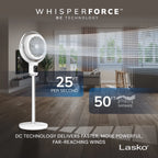 Lasko Whirlwind 7�� 24-Speed Orbital Motion 25ft/s Airflow Remote Control Pedestal Fan, APDC301