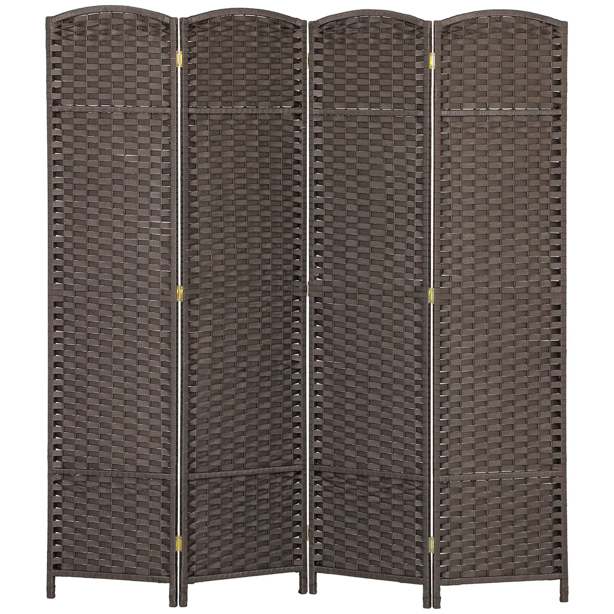 HOMCOM Room Divider, 4 Panel Folding Privacy Screen, 5.6' Tall Freestanding Partition for Home Office, Bedroom, Brown