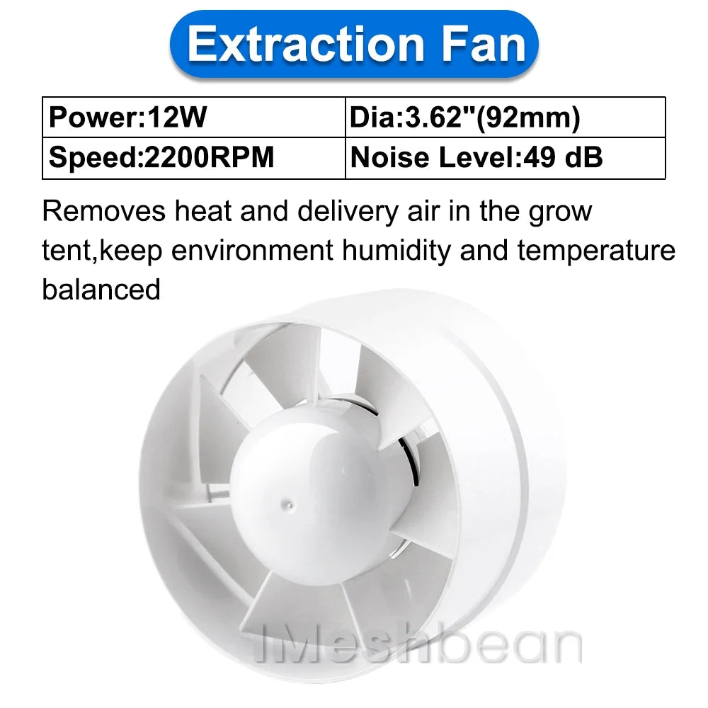 iMeshbean 48" x 48" x 80" Grow Tent Kit with Full Spectrum LED Plant Growth Lamp, Air Ventilation Filter System & Thermostat
