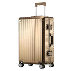 All Aluminum Magnesium Hardshell Carry On Luggage with Lock, Airline Approved Hardside Carry on Suitcase with Spinner Wheels, Checked Metal Rolling Luggage Case for Travel, Business
