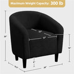 Yaheetech Upholstered Club Chair Accent Barrel Chair, Ivory