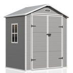 UDPATIO Outdoor Storage Shed 5x3 FT, Resin Garden Shed for Backyard, Patio, Lawn, Grey & White