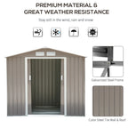 Outsunny 7' x 4' Metal Storage Shed Organizer, Garden Tool House with 4 Vents and 2 Sliding Doors for Backyard, Patio, Garage, Lawn, Dark Gray