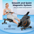 YOSUDA Magnetic Rowing Machine 350 LB Weight Capacity - Foldable Rower for Home Use with Bluetooth, App Supported, Tablet Holder and Comfortable Seat Cushion