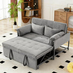 Gewnee 55'' Modern Convertible Velvet Sofa Bed with Pull-Out Twin Bed, Adjustable Backrest for Living Room, Office (Dark Gray)